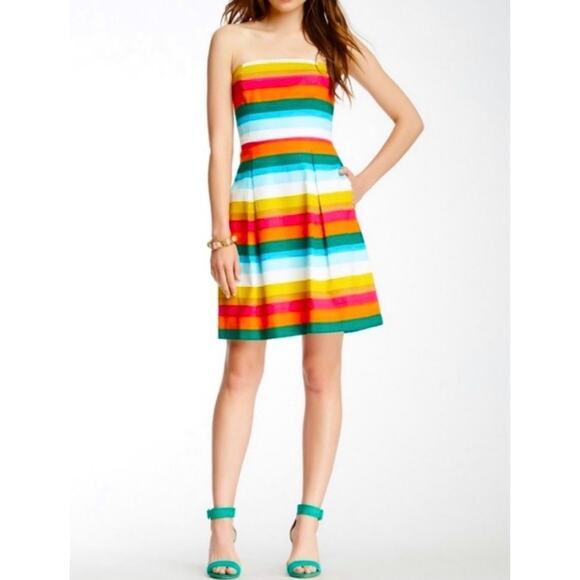 Trina Turk Striped Colorful Mini Dress size 0 - Picture 1 of 5